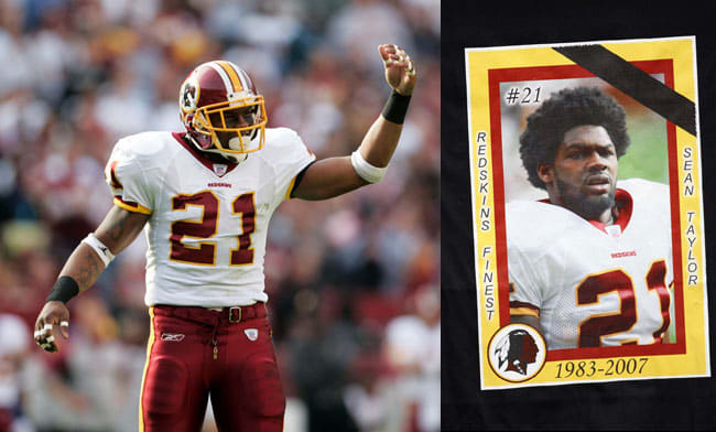 In his four NFL seasons, Sean Taylor was named to two Pro Bowls, one posthumously after being murdered in November 2007. (Photos by James Lang/US Presswire and Simon Bruty/Sports Illustrated)